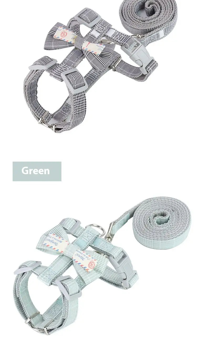 Small Dog Leash Adjustable Nylon Pet Lead for Puppies Gray Green Pink