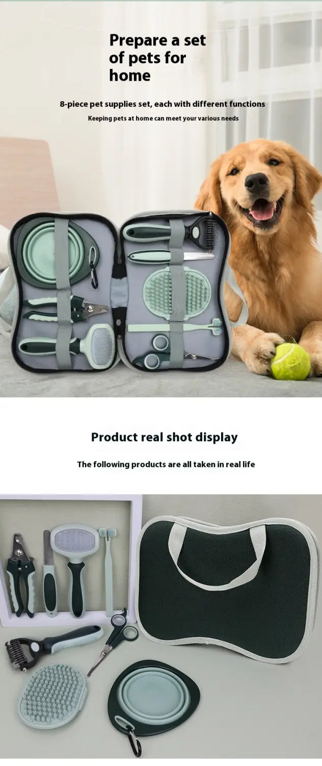 Koera peibutuskomplekt lemmikloomade juukseid kärpimise nuga kammipintsled desheding tööriistakomplekt