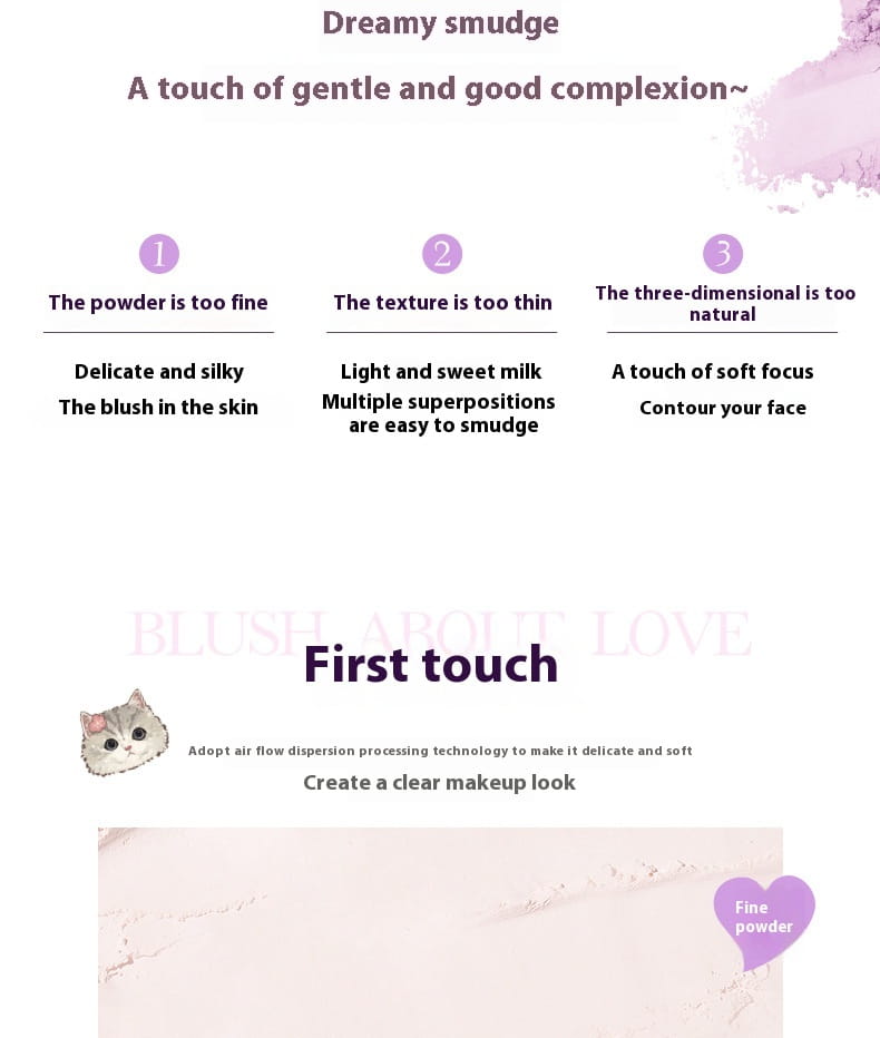 Blusher Plate x1pc with Brush for Oily Dry Sensitive and Mixed Skin Types