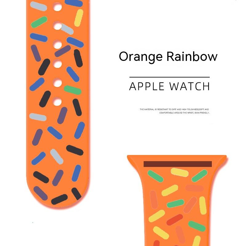 Applicable Silicone Strap for Smart Watch Rainbow Collection with Color Options