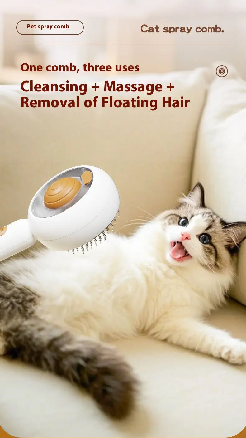 Roestvrijstalen spray -kam voor katten en honden Pet verzorging borstel