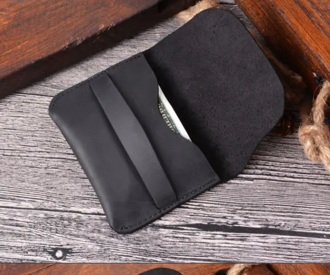 Crazy Horse Leather Card Holder Wallet for the United States CHF Buyers
