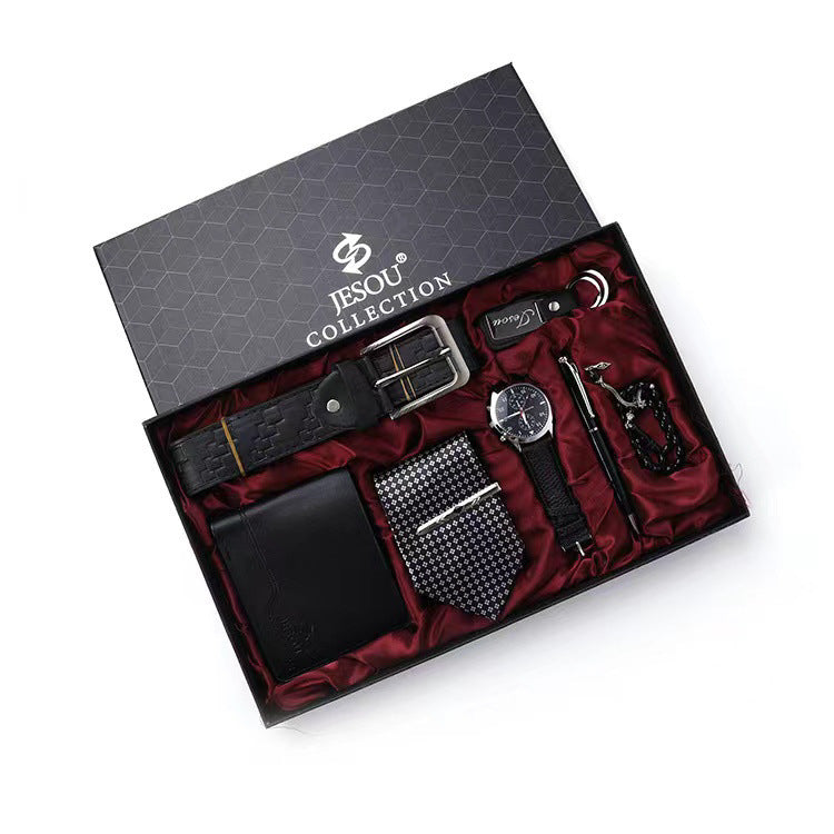 Men’s Gift Suit Exquisite Packaging Watch Belt Tie Wallet Simple Combination Suit - Nailed It! Ultimate Men’s Gift