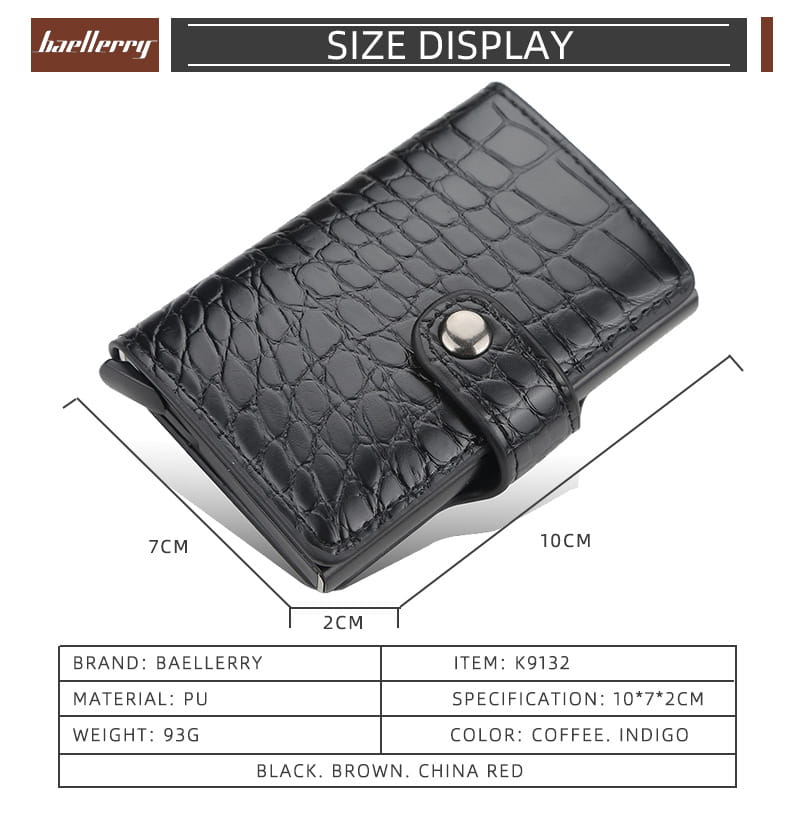 Unisex PU Leather Card Holder with Magnetic Buckle for United States Markets