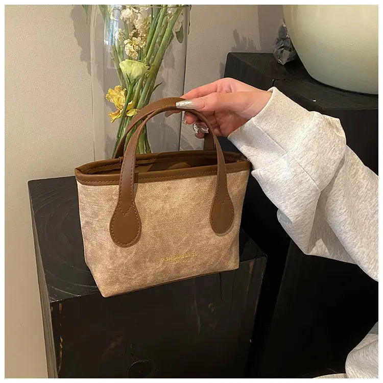 Medium PU axelväska för kvinnor svartbrun med intern mobiltelefonficka