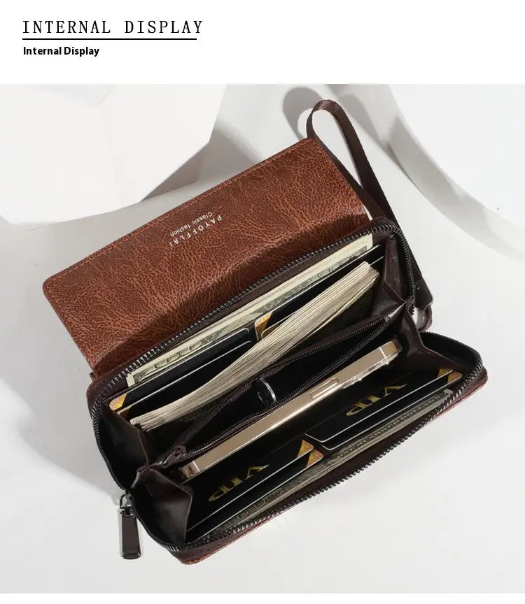 Portefeuille en cuir simple urbain pour hommes et femmes noire brun pu