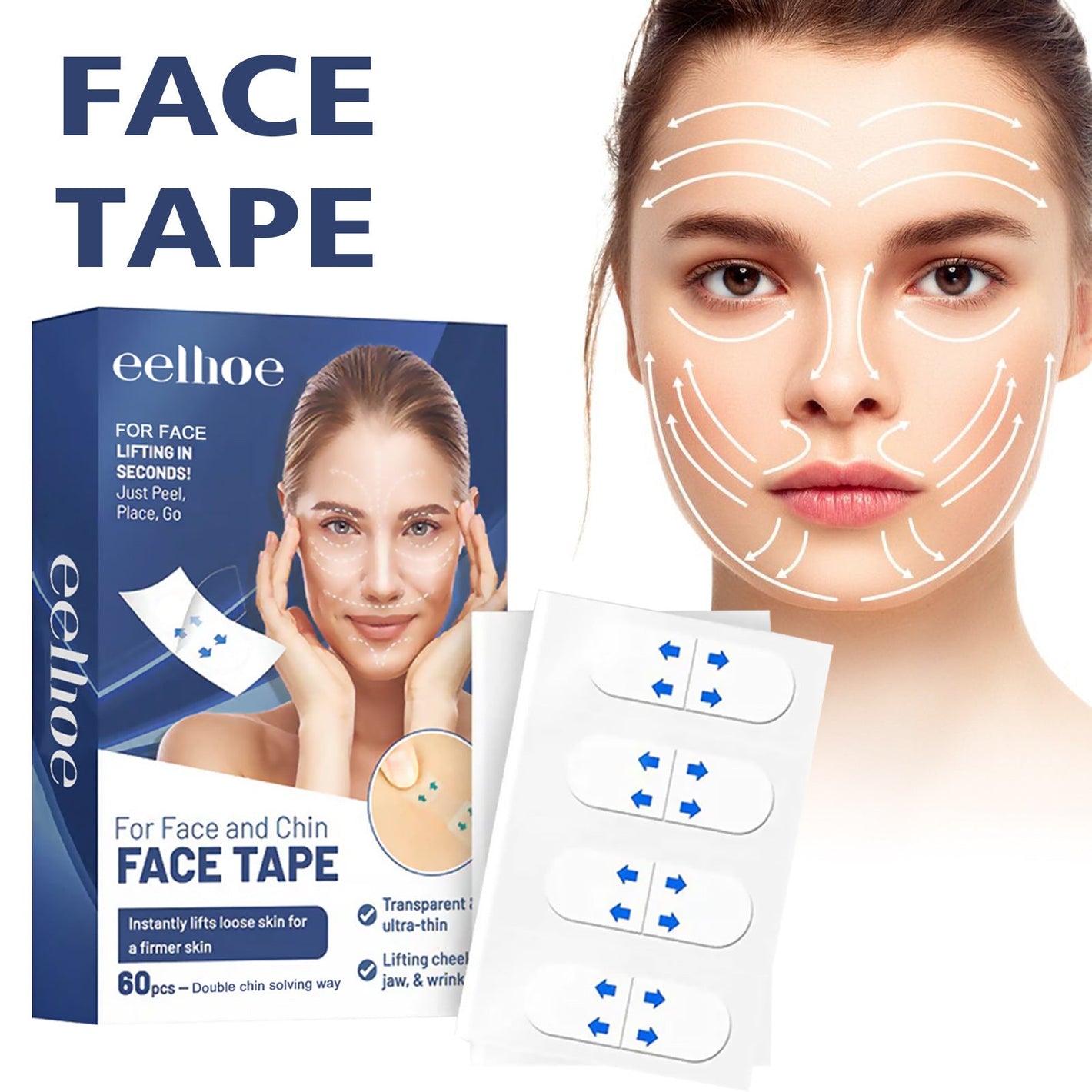 Eelhoe Face Lifting Patch Set for Firming and Skin Tightening - EELHOE Paste an Instant Facelift eelhoe face lifting