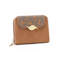 Women’s Short Print Flip Zipper Wallet - Cute Wallets for Women to Flip Over and Zip Up