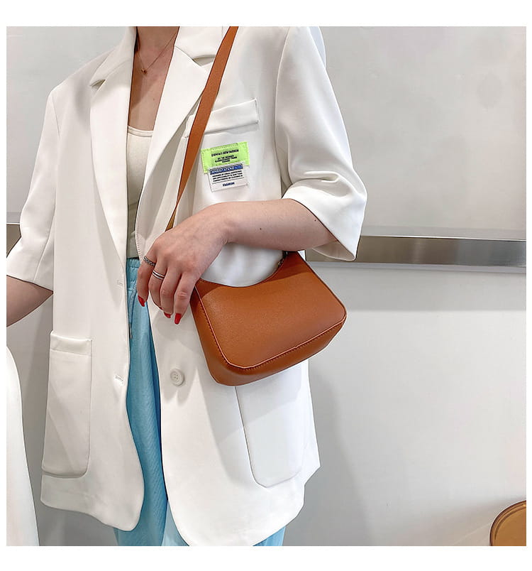 PU Leather Shoulder Bag Medium Size Lightweight Untined Multi-Color Purse