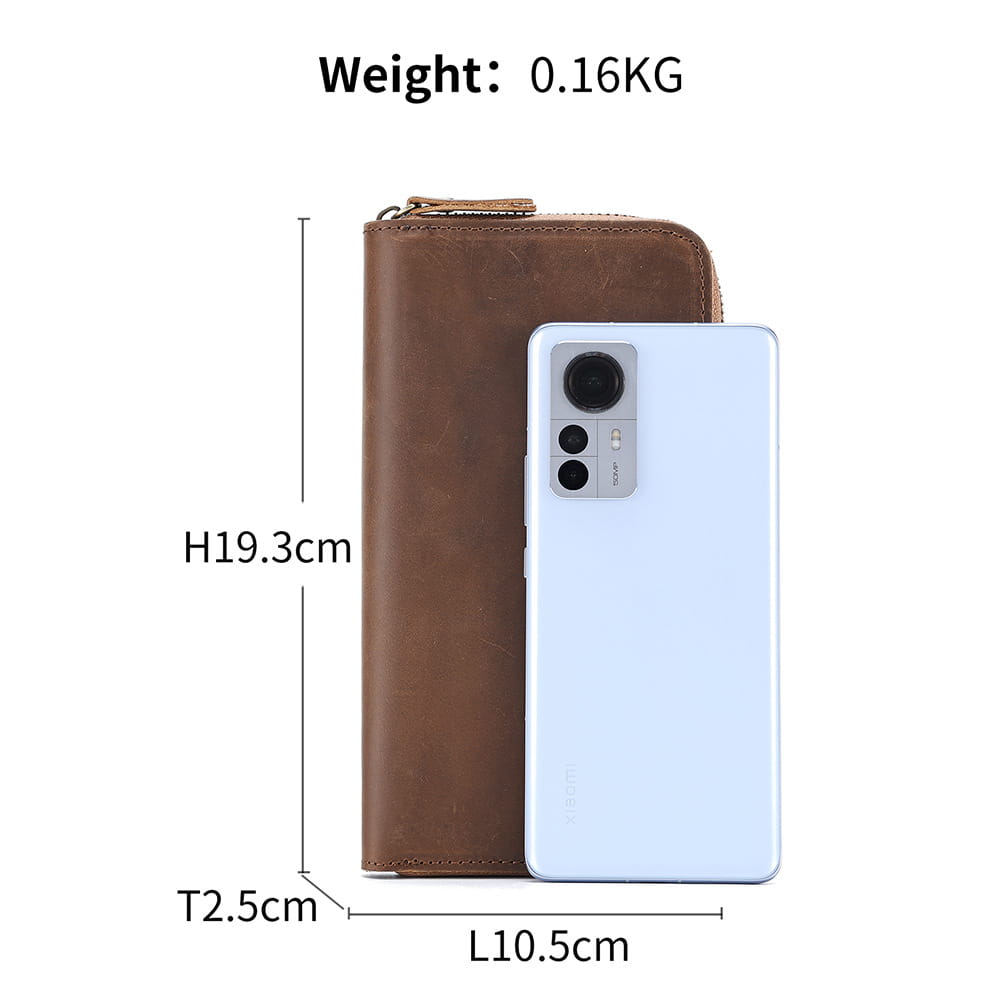 Genuine Leather Men’s Wallet with Zipper and Secret Compartment in United States