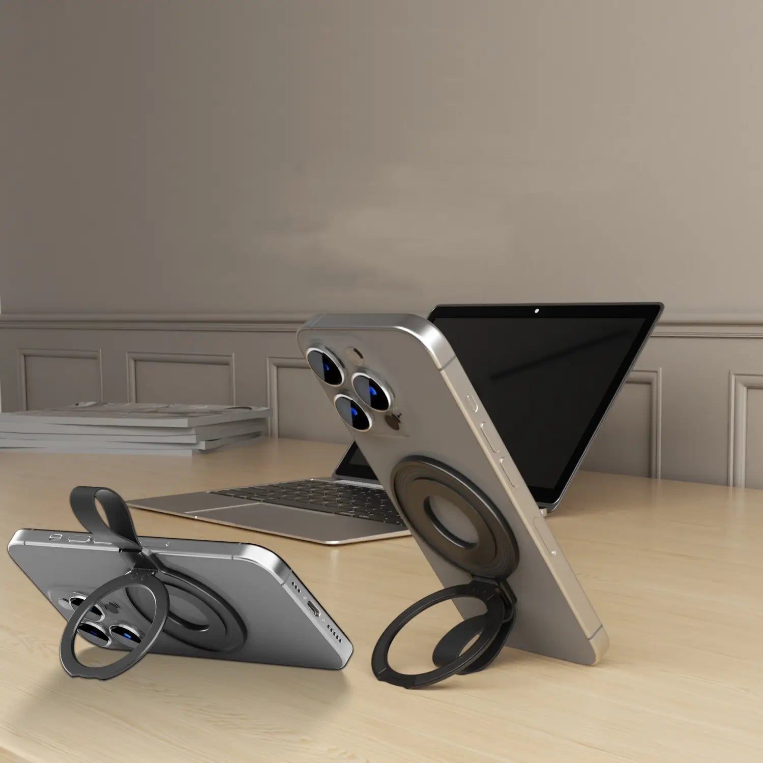 High-End Double-Sided Magnetic Phone Holder Portable Aluminum Alloy Design