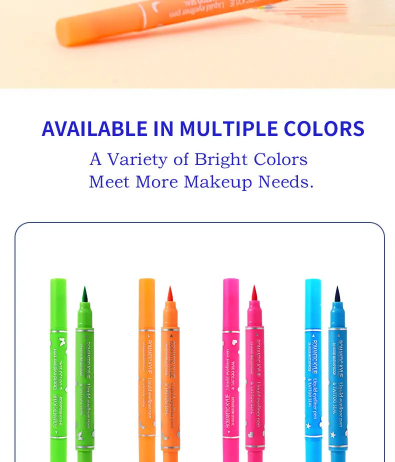 Dual Tip Liquid Eyeliner with Stamp Pen for Precise Eye Makeup