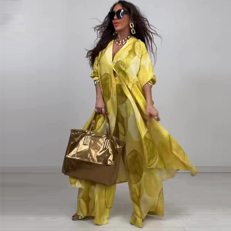 Virágok és növények szövet poliészter nadrág hosszú ujjú, több méretben