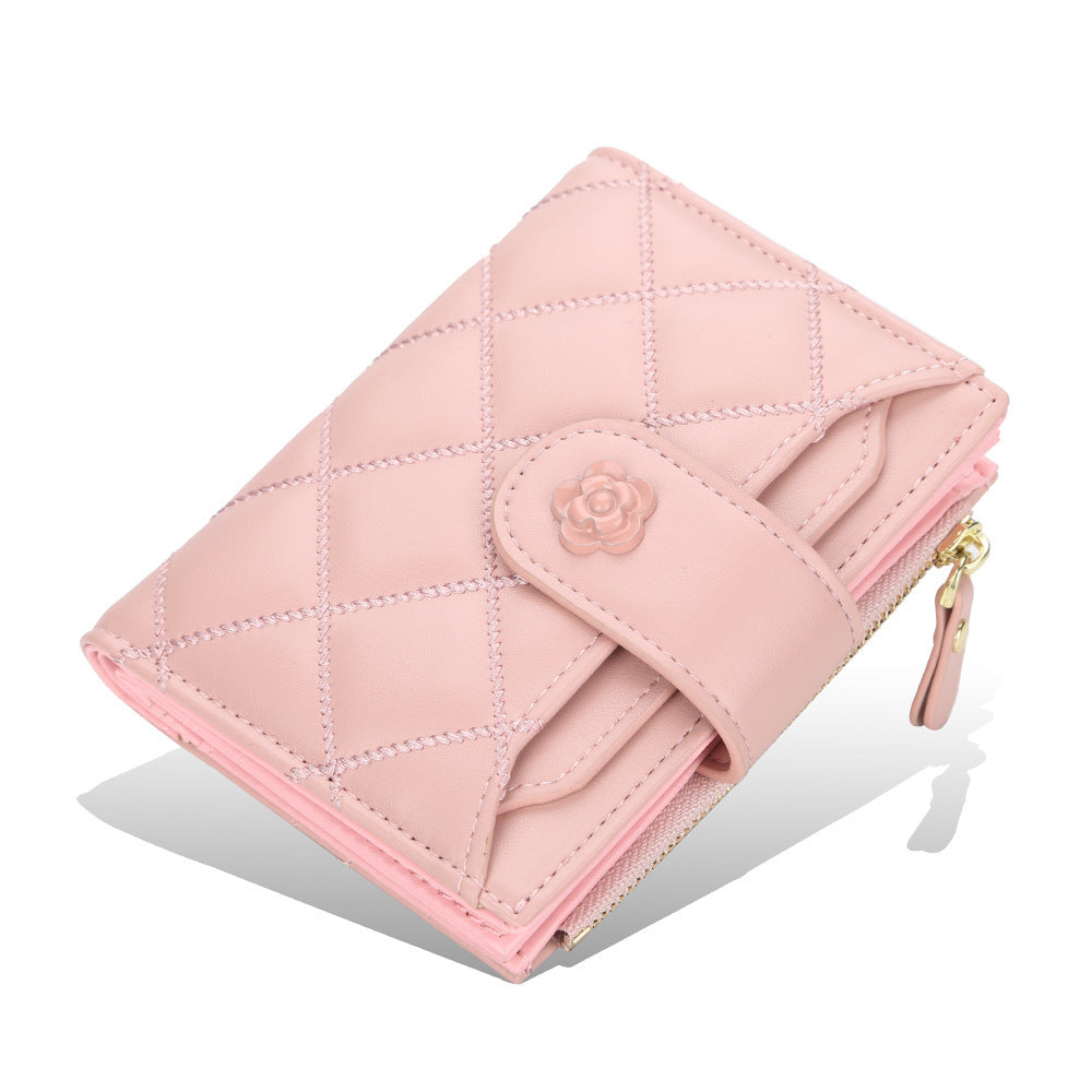 Women’s Short Multiple Card Slots Zipper Wallet - Fashionably Short Wallet for Card Complications