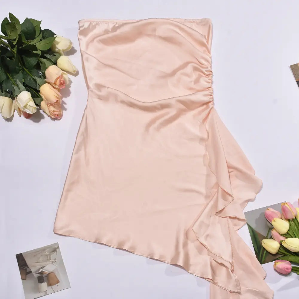 Artima cor de cintura rosa com mangas dobráveis para mulheres em tamanhos asiáticos