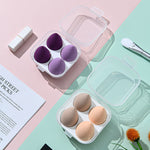 Egg Box Beauty Egg 4 Pcs Transparent Storage Box Water Drop Jelly Puff Gourd - Egg Box Beauty Four Delightful