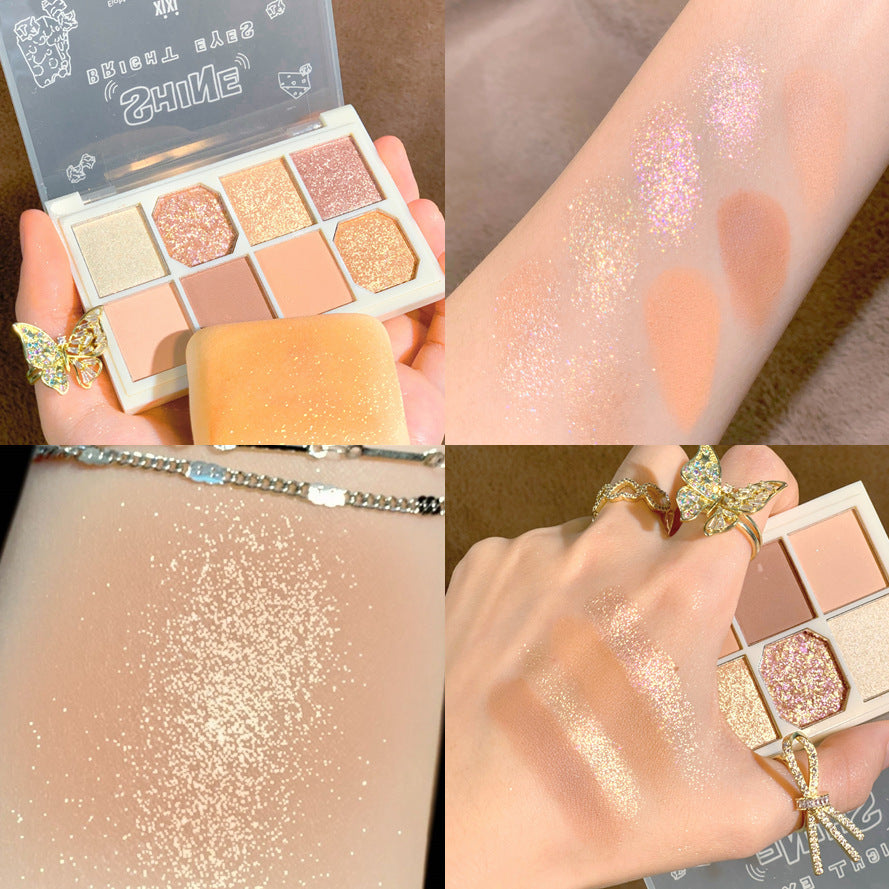 Eight-color Eyeshadow Palette Gentle Milk Tea Color Fairy - Tea Color Fairy’s Gentle Milk Tea Eyeshadow Palette