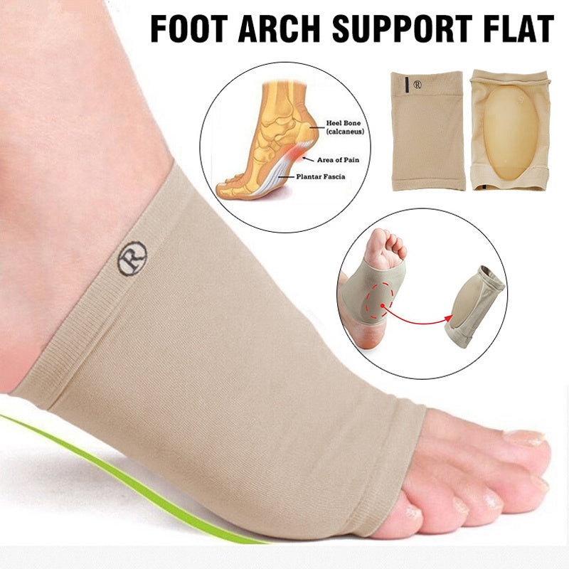 Silicone Insole for Flat Foot Massage and Bandage Support - Elastic Pad Happy Feet elastic bandage flat foot massage