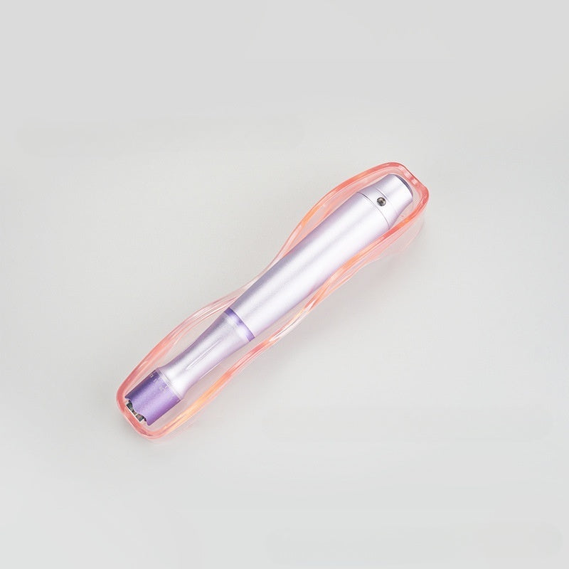 Purple and Silver Electric Beauty Instrument for Face Microneedle Pen Household Water Light - Transform Your Skin