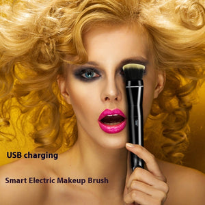 Electric Cosmetic Brush Set with Concealer Powder and Blush Brushes - Teleplus & electric cosmetic brush suit usb