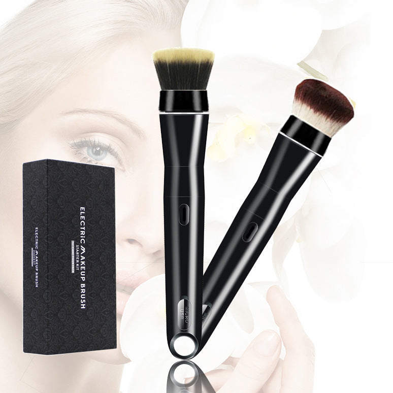 Electric Cosmetic Brush Set with Concealer Powder and Blush Brushes - Teleplus & electric cosmetic brush suit usb