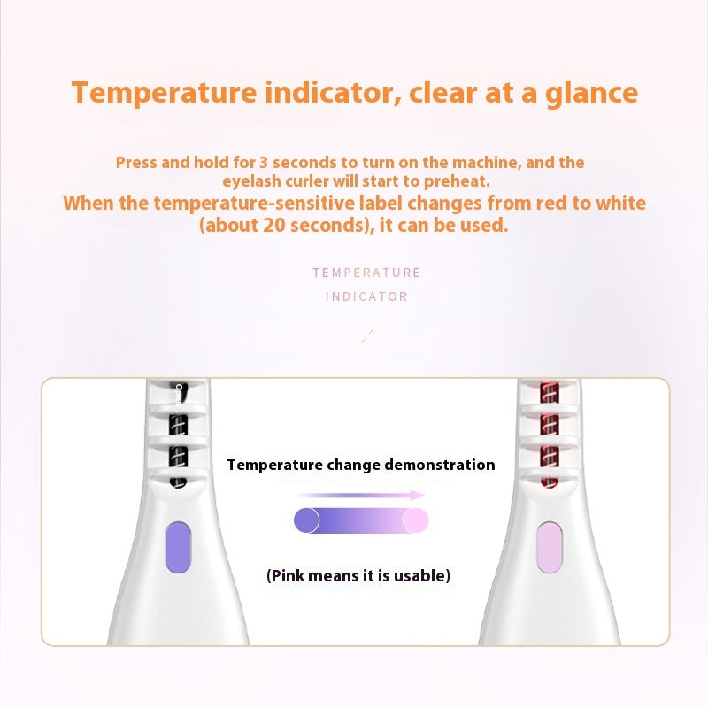 Electric Eyelash Curler with Temperature Control Clip and Portable Design - electric eyelash curler temperature control
