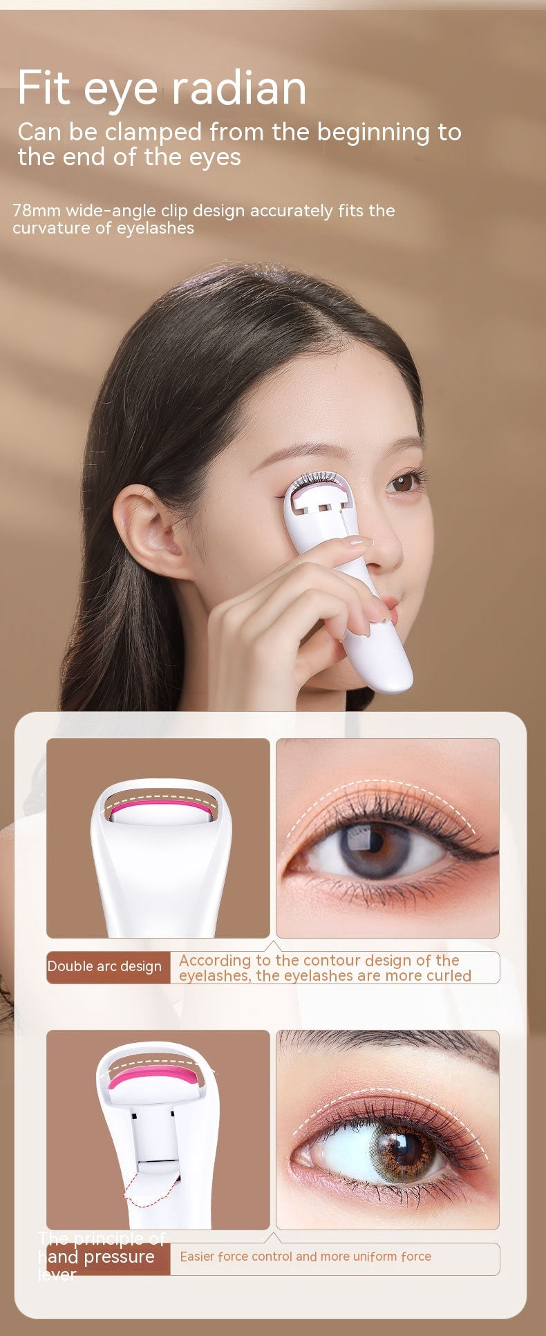 Electric Eyelash Curler with Temperature Control for Long-lasting Curling - electric eyelash curler temperature control