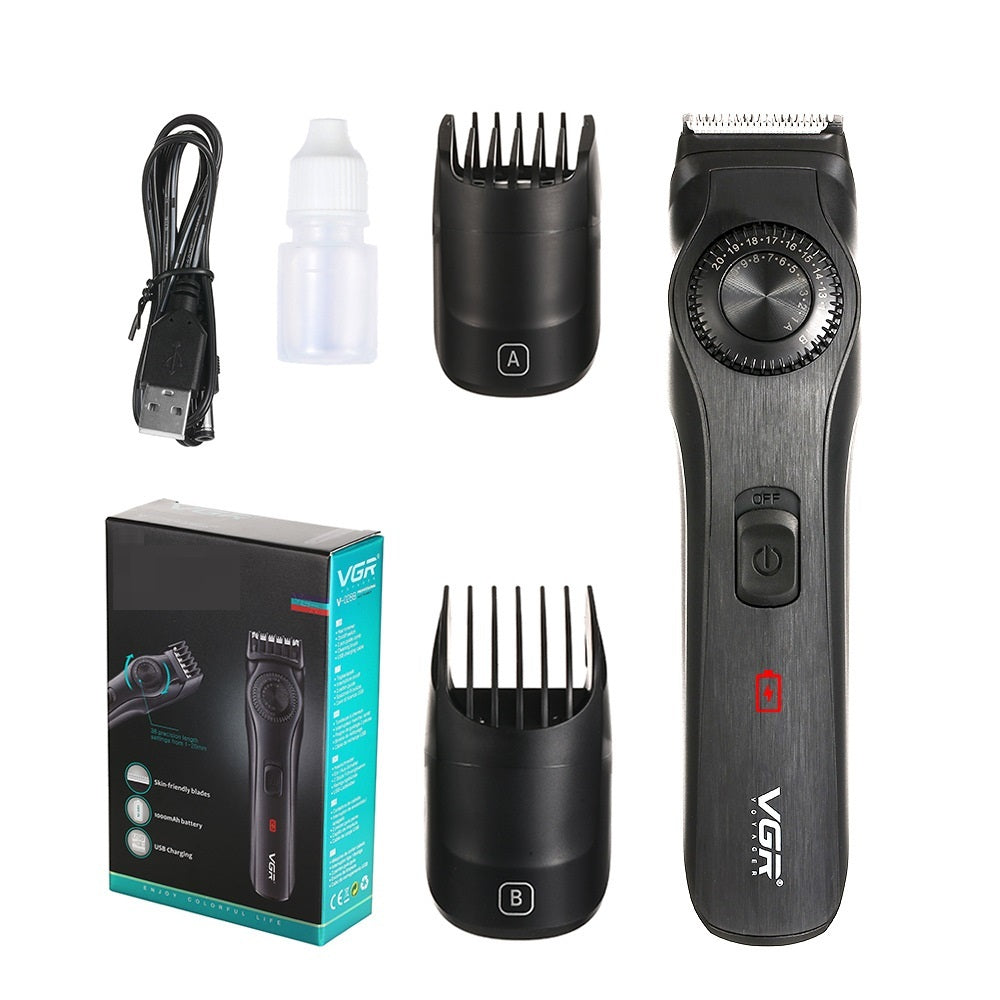 Electric Hair Clipper Cleaning Brush with Adjustable Limit Combs and USB Power - electric hair clipper