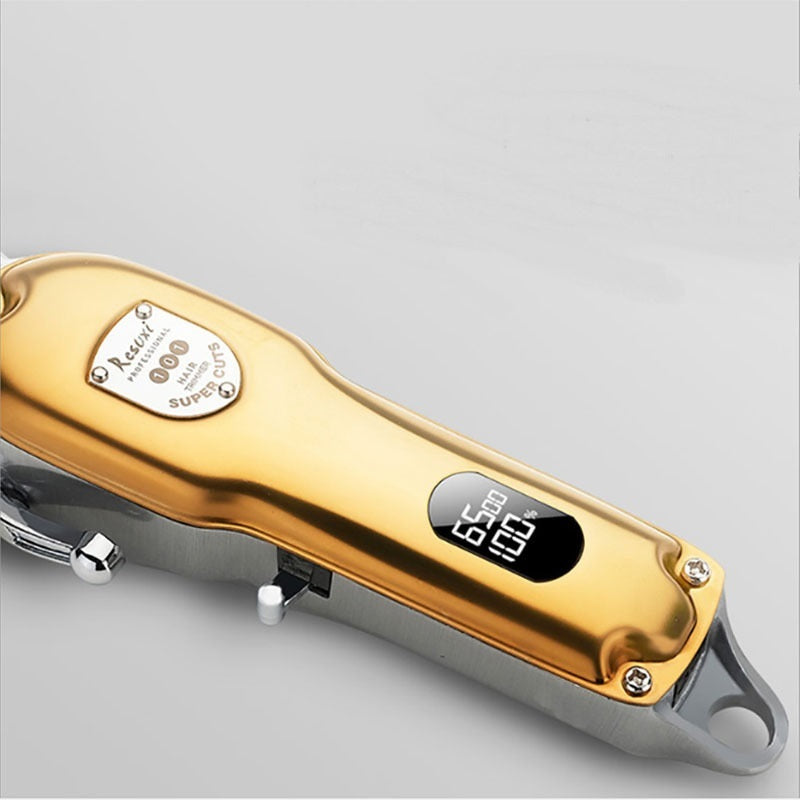 Electric Hair Clipper with Metal LCD Display and Adjustable Cutter Head - Teleplus metal lcd display electric hair