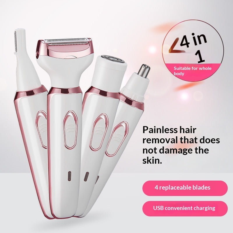Electric Hair Removal Shaver with Washable Blade and Protective Cover - hair removal protective cover