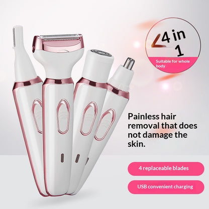 Electric Hair Removal Shaver with Washable Blade and Protective Cover - hair removal protective cover
