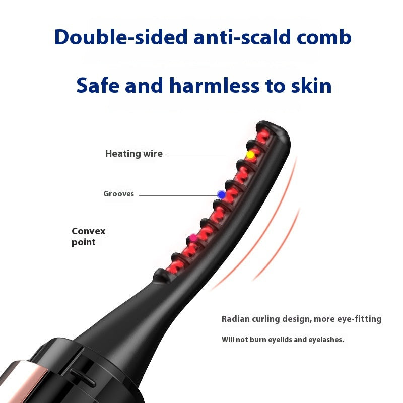 Electric Heating Eyelash Curler with Waterproof Silicone Bruch Head - eyelash curler electric heating ion ironing