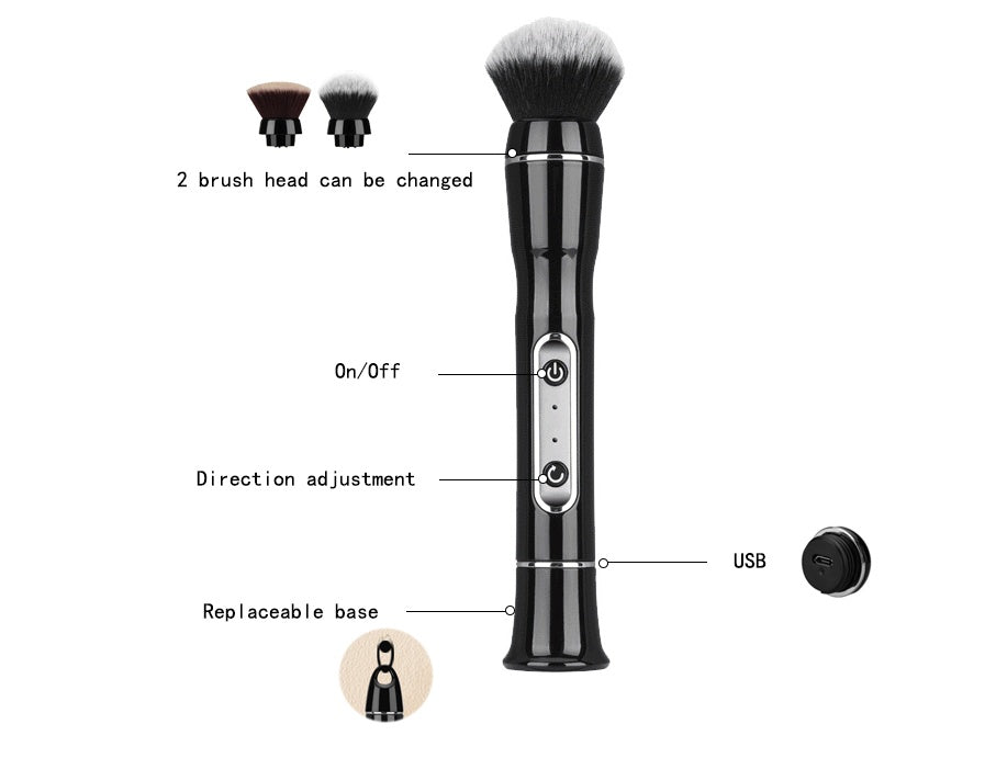 Electric makeup brush automatic fiber hair foundation blush brush multi-functional beauty tools - Zap Your Beauty Game