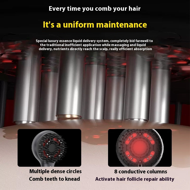 Electric Massage Comb with EMS Vibration Red Light and Scalp Care Atomization - for scalp care atomization electric