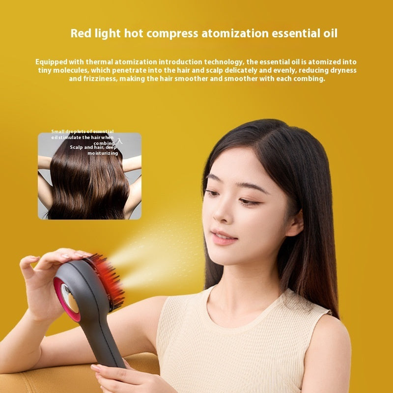 Electric Massage Comb with EMS Vibration Red Light and Scalp Care Atomization - for scalp care atomization electric