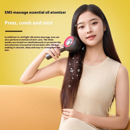 Electric Massage Comb with EMS Vibration Red Light and Scalp Care Atomization - for scalp care atomization electric
