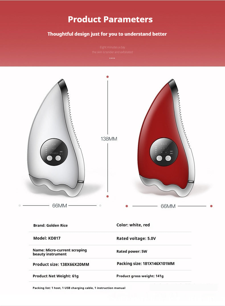 Electric Scrapping Plate Beauty Micro Warm Import Home Face Lift Vibration Massager - Electric Scrapping Plate for Home