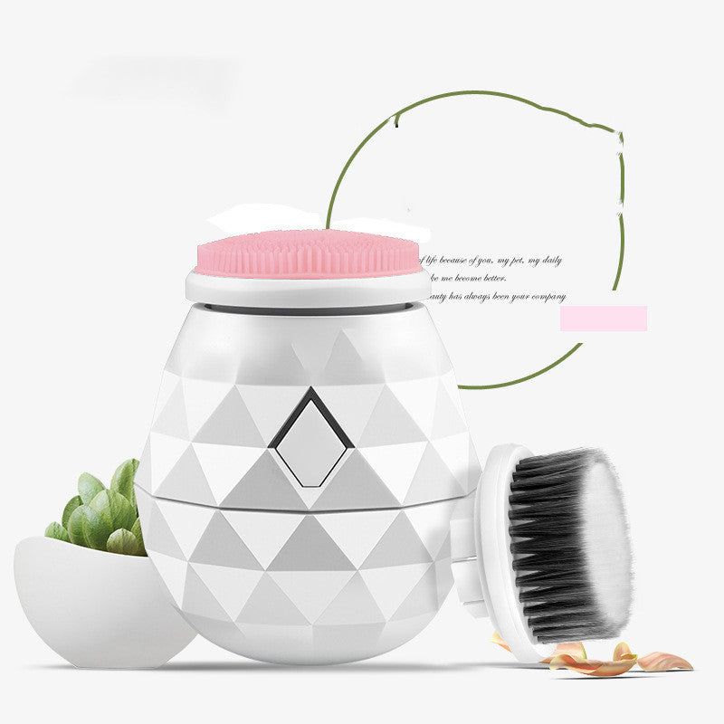 Electric Soft Hair Silicone Massage Facial Cleansing Brush for Skin Rejuvenation - With a Smile electric soft hair