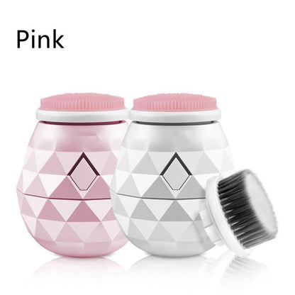 Electric Soft Hair Silicone Massage Facial Cleansing Brush for Skin Rejuvenation - With a Smile electric soft hair