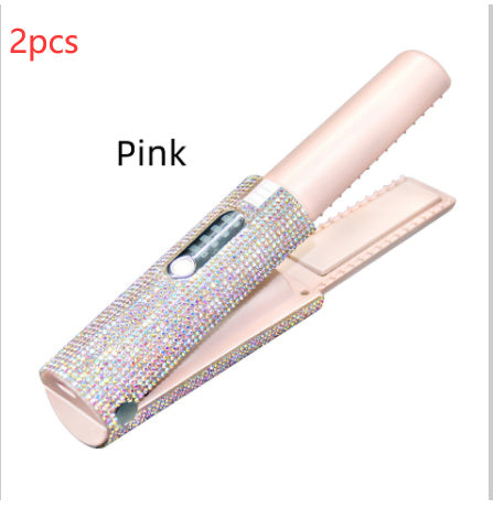 Electric USB Hair Straightening Brush Dual-Use 16MM-20MM Diameter - electric usb hair straightening brush straightener