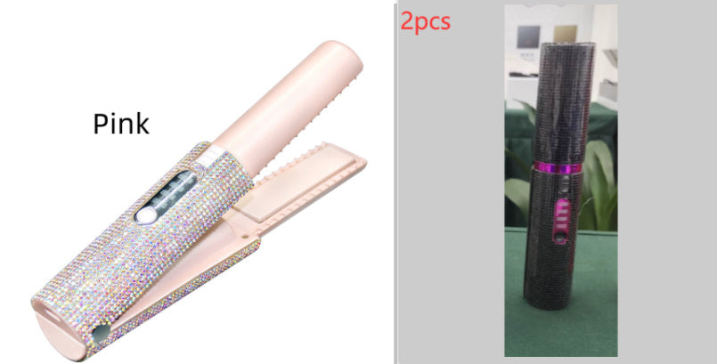 Electric USB Hair Straightening Brush Dual-Use 16MM-20MM Diameter - electric usb hair straightening brush straightener