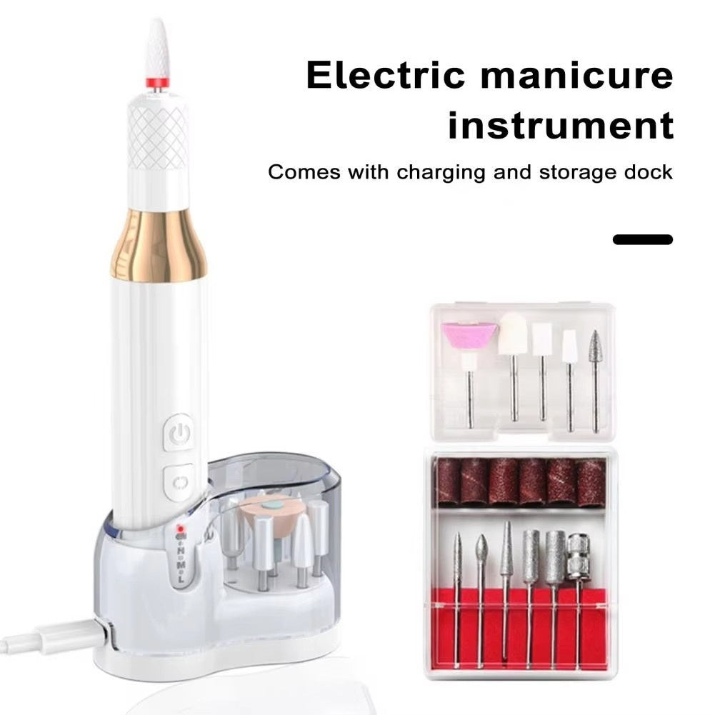 Electric USB Portable Nail Polishing and Manicure Device with Ceramic Head - electric usb portable nail piercing device