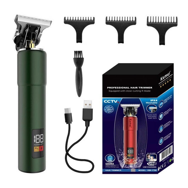 Rechargeable Electric Hair Clipper with Removable Cutter Head for Easy Cleaning - Trim Your and Charge Life Clip It!