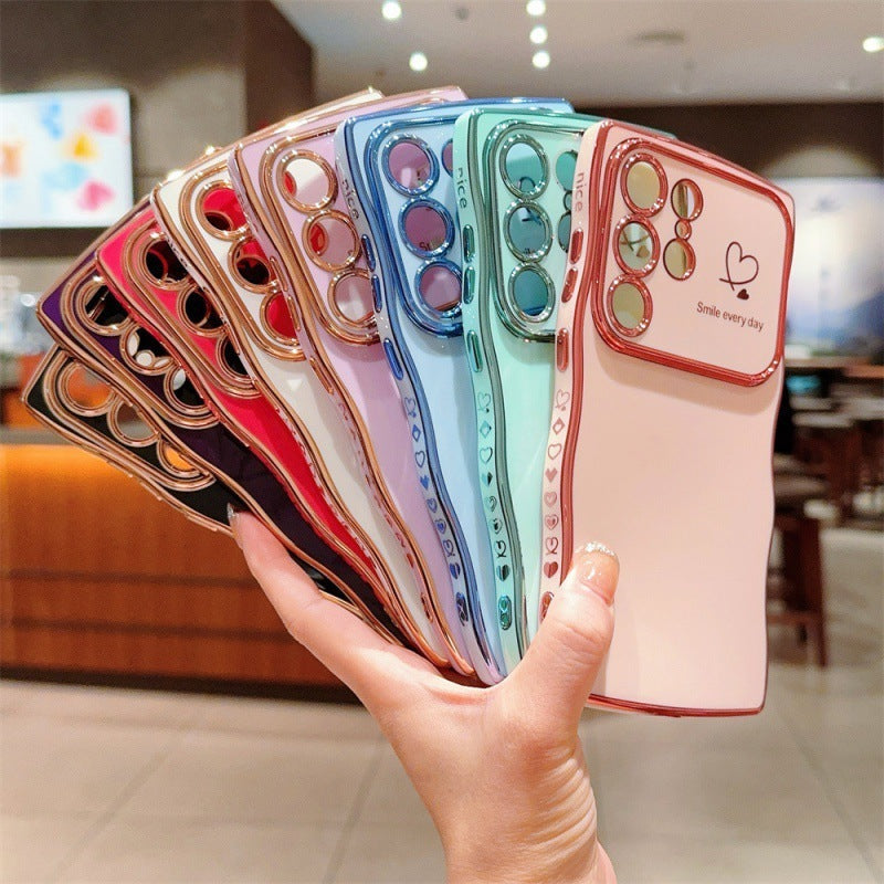 Colorful Wave Phone Case for Samsung Big with Shockproof and Anti-Fingerprint Protection - Clumsy Hands Style big wave