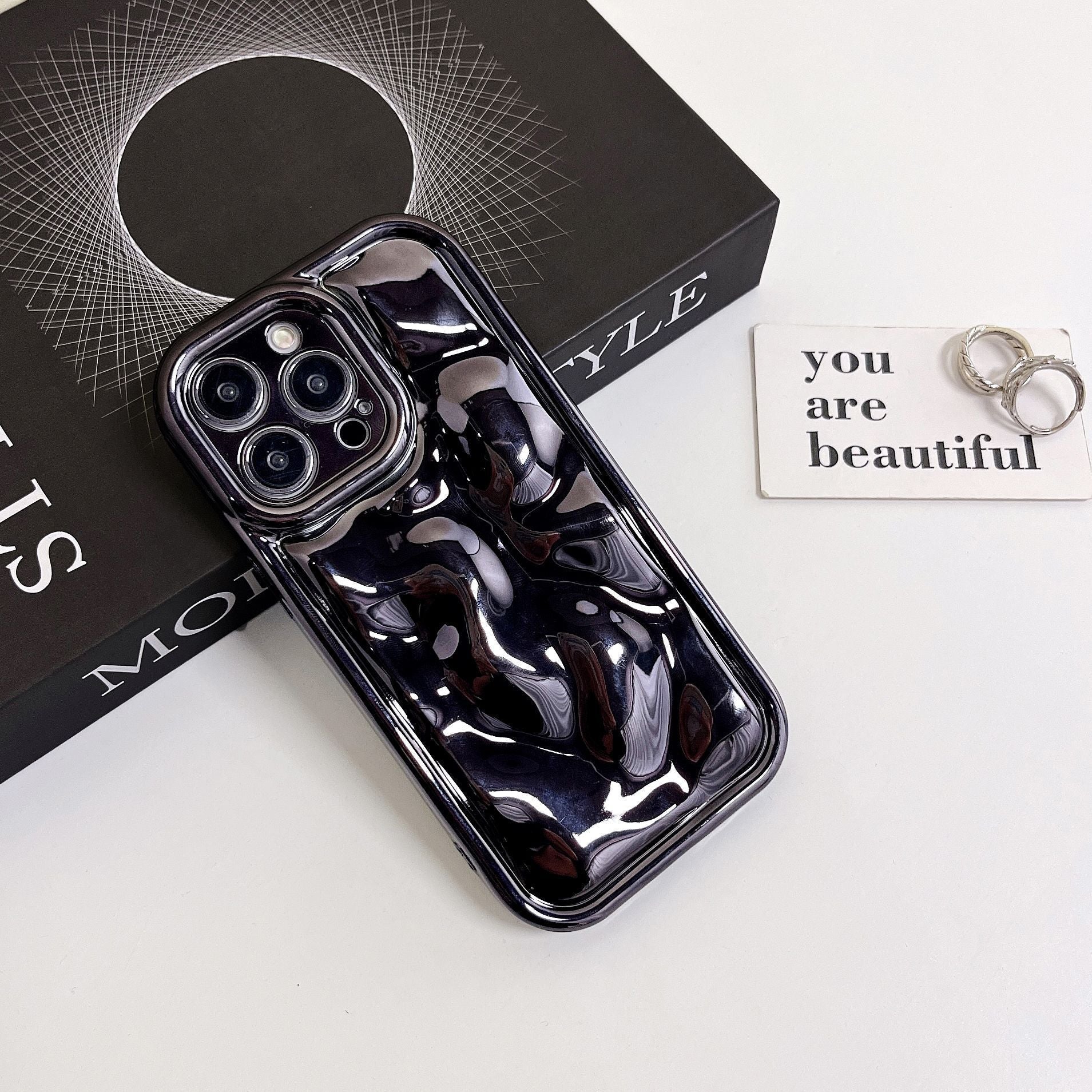 Electroplated Meteorite Pattern Phone Case Compatible with iPhone Models - for Cosmic Clumsiness electroplated