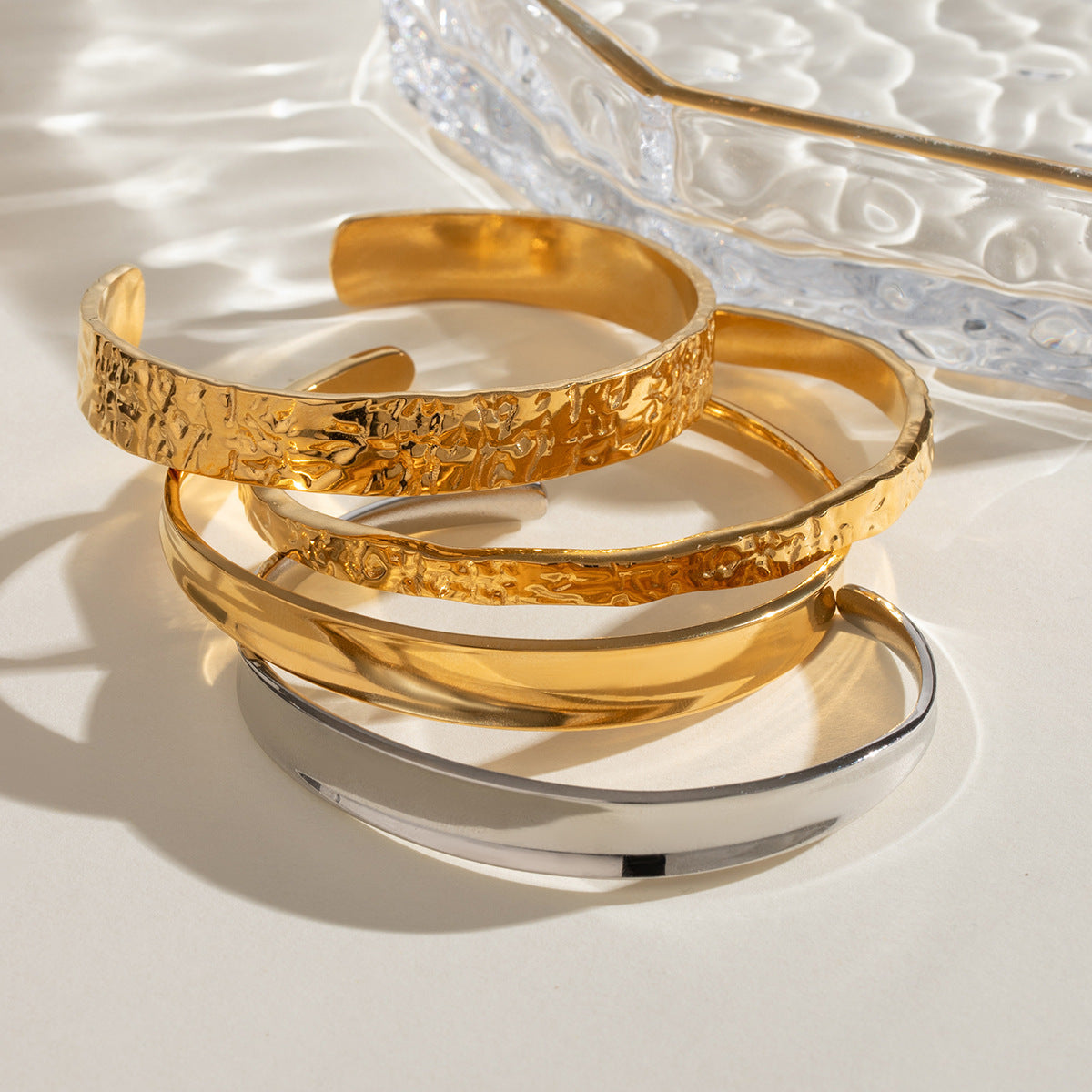 Electroplated Stainless Steel Bracelet in 18k Gold Finish - Teleplus gold stainless steel bracelet