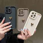 Electroplating Golden Love iPhone 13 Pro Max Case in Multiple Colors - Teleplus for iPhone13 electroplating golden love