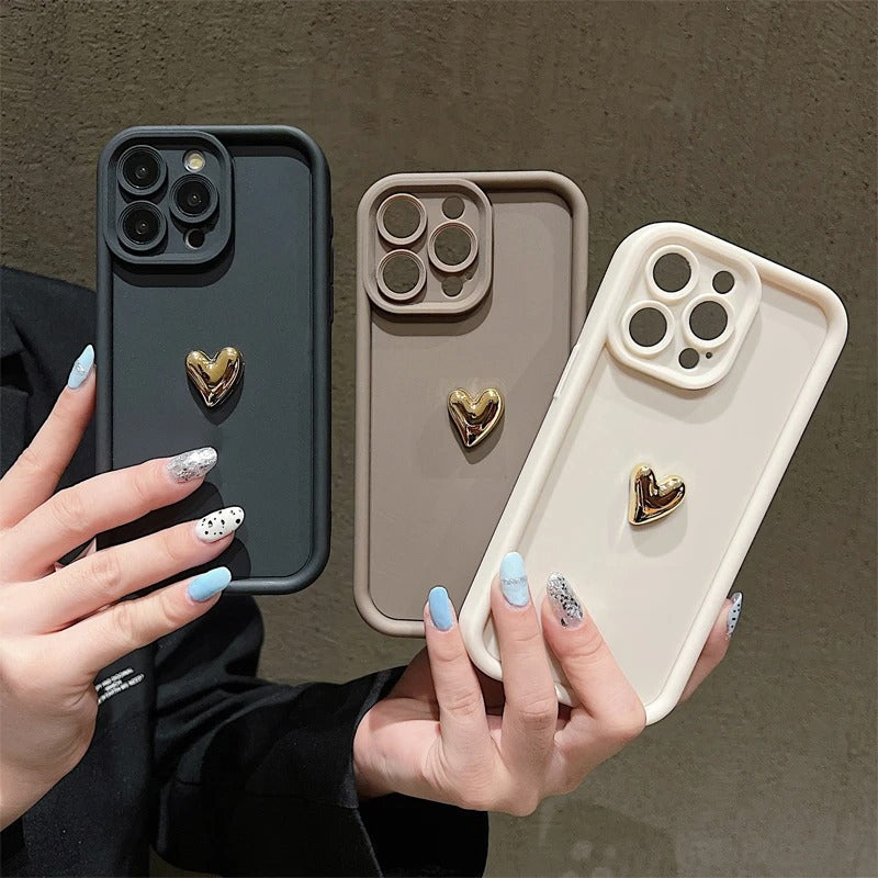 Electroplating Golden Love iPhone 13 Pro Max Case in Multiple Colors - Teleplus for iPhone13 electroplating golden love