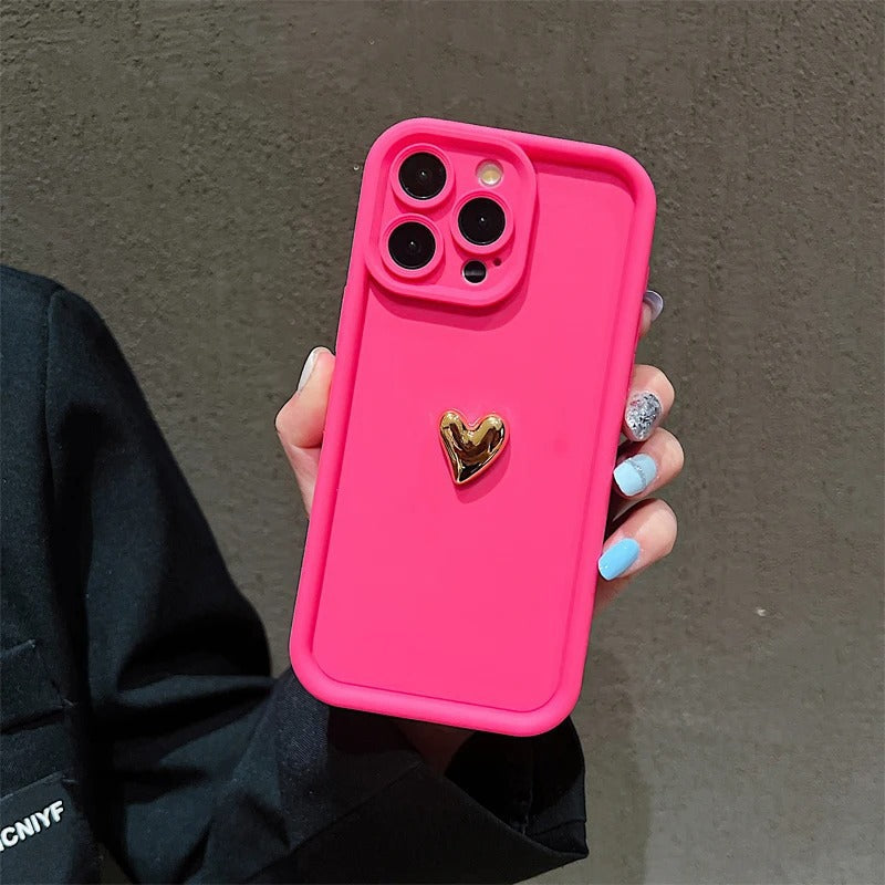 Electroplating Golden Love iPhone 13 Pro Max Case in Multiple Colors - Teleplus for iPhone13 electroplating golden love
