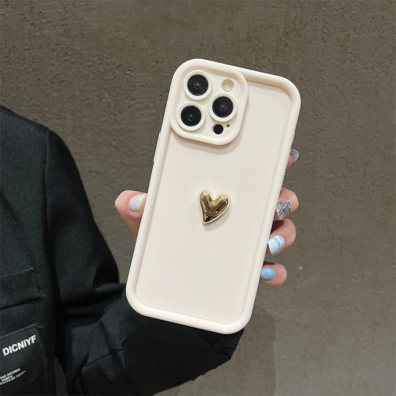 Electroplating Golden Love iPhone 13 Pro Max Case in Multiple Colors - Teleplus for iPhone13 electroplating golden love